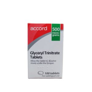 Glyceryl Trinitrate 500mcg x 100 August/2025