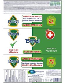 Bittol Anti Bacterial Wet Wipes 100ct 12/cs - Image 2