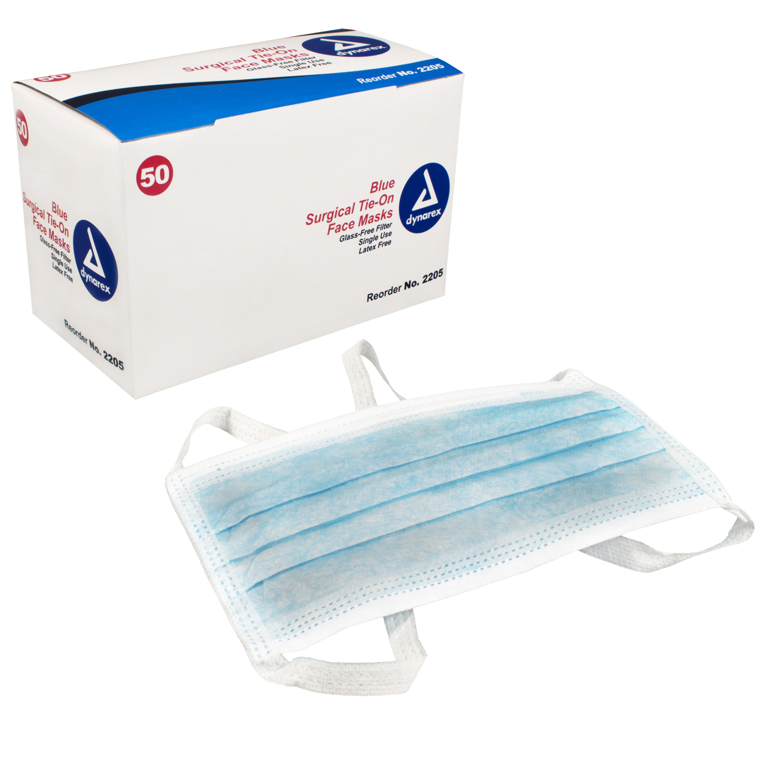 Surgical Face Mask -with ties, Blue, 50/pk