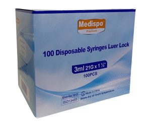 3ML Syringe with Needle 21G x 1.5 x 100