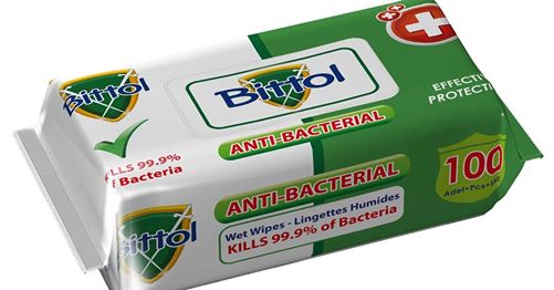 Bittol Anti Bacterial Wet Wipes 100ct 12/cs