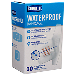 CORALITE BANDAGE WATER PROOF PROTECTION 30 CT