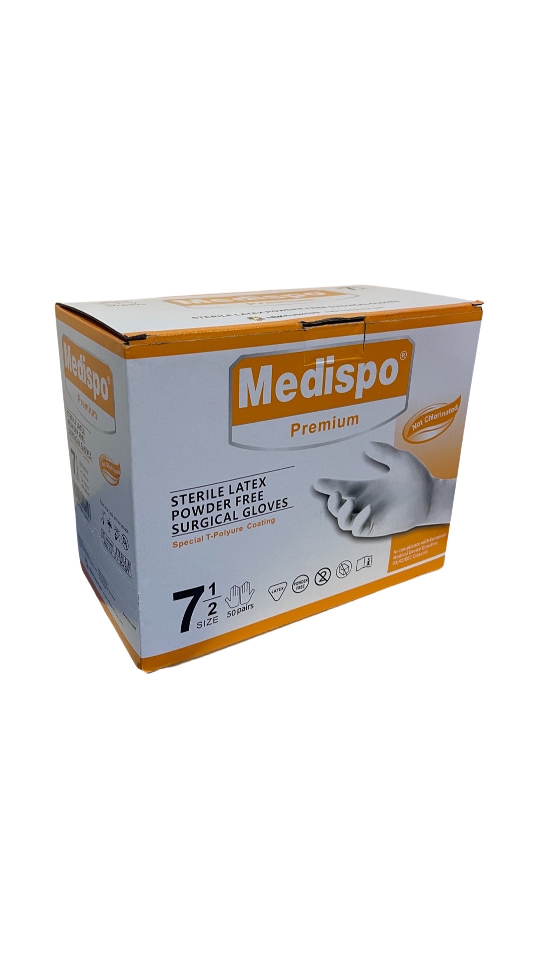 Medispo Sterile Gloves Latex Powder Free 50 pair/PK 7.5