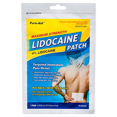 PURE-AID 4% LIDOCAINE PATCH MAX STRENGTH 1CT