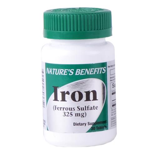 Nature's Benefits Iron Tablets 325mg Ferrous Sulfate