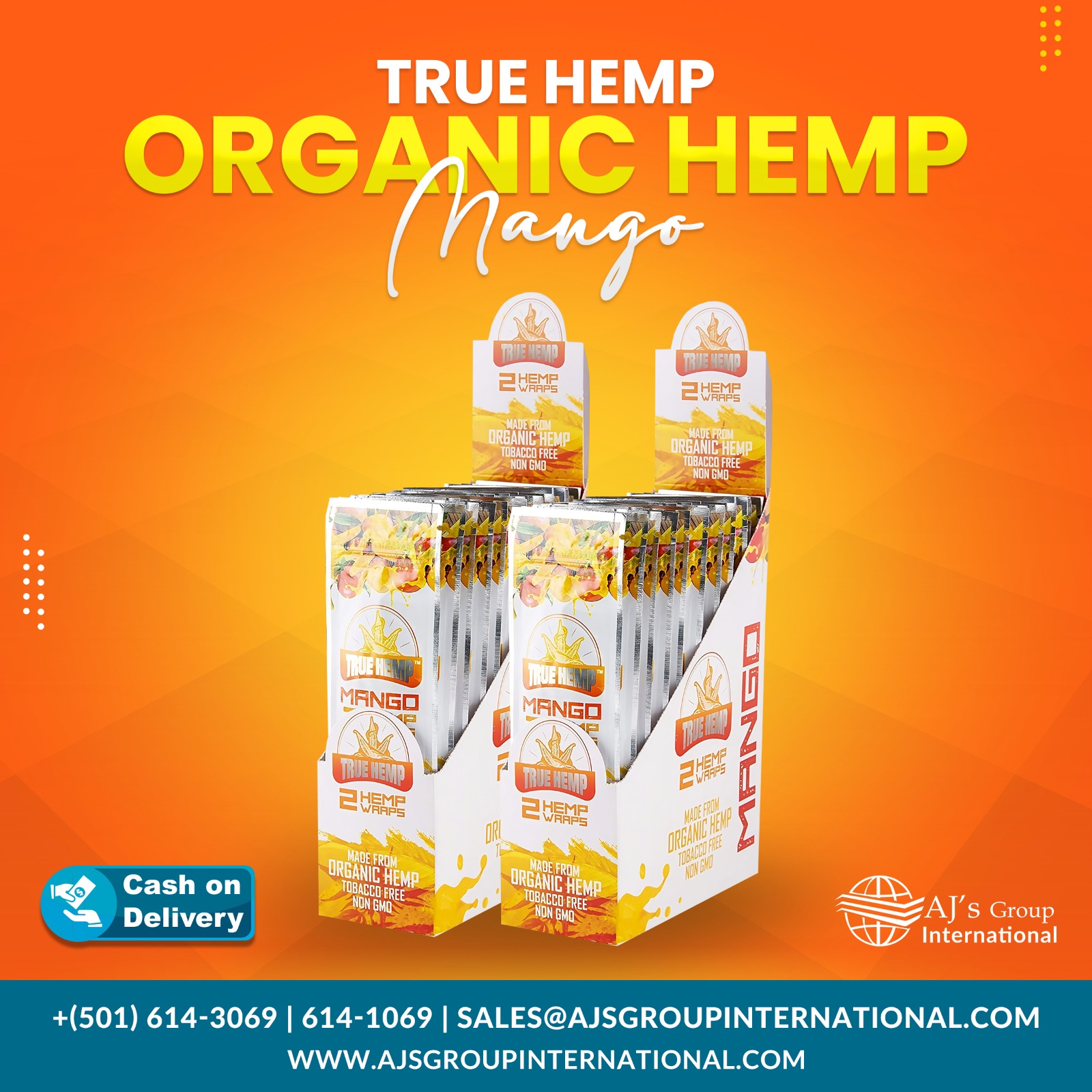 True Hemp Mango 25/pk 2 wraps