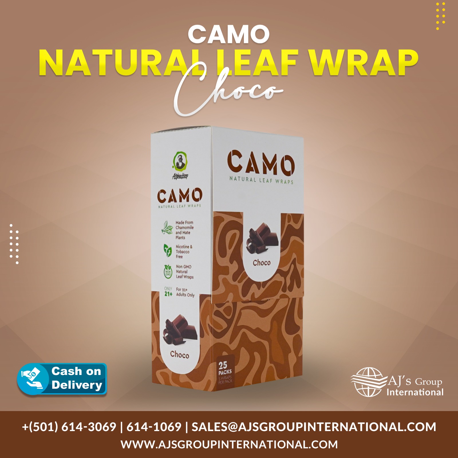 AF Hemp Chocolate 25/pk 5 wraps