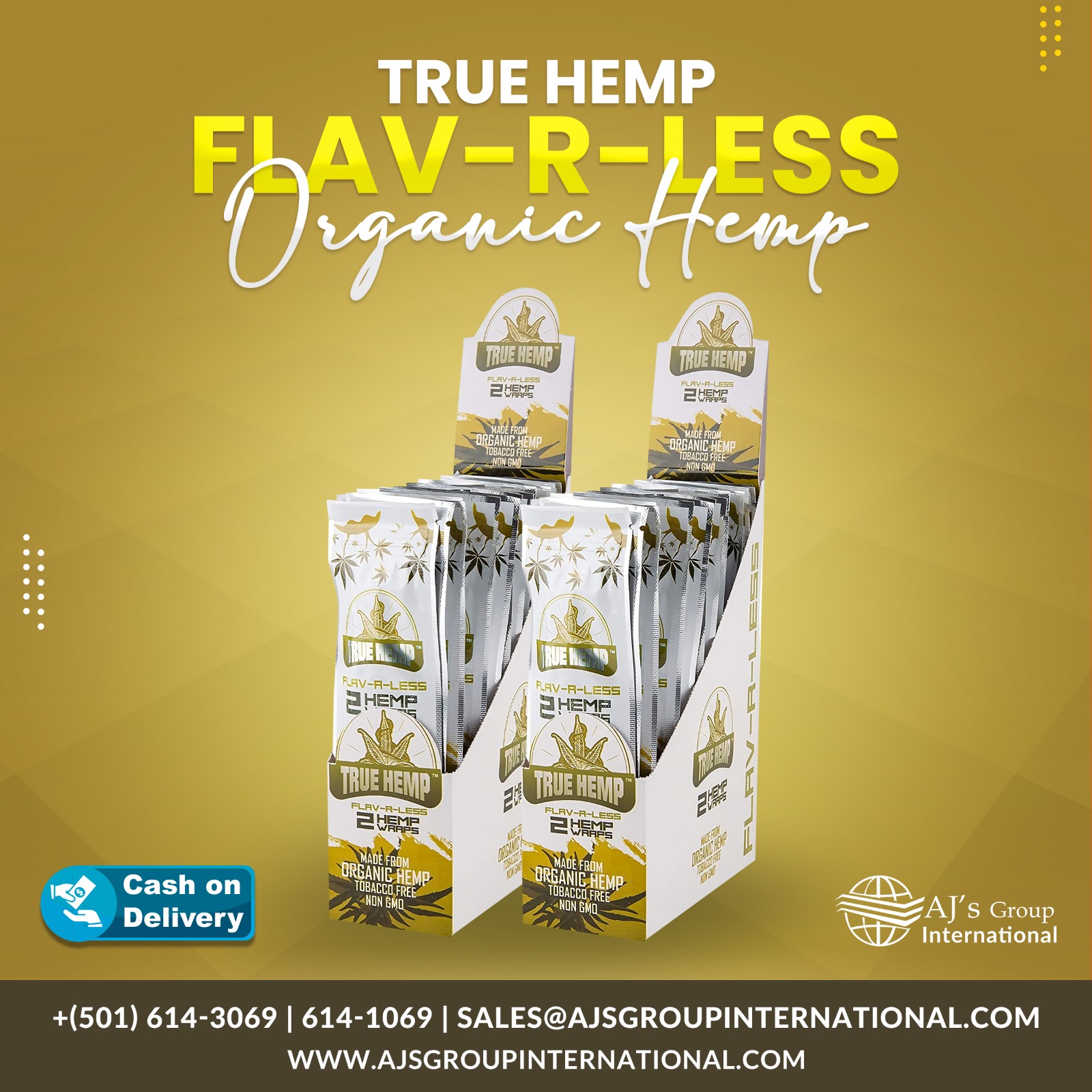 True Hemp Flav-R-Less 25/pk 2 wraps
