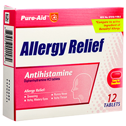 PURE-AID MEDICINE ALLERGY RELIEF 12 TABLETS
