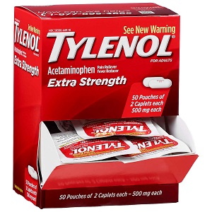 TYLENOL CAPLETS EXTRA STRENGTH DISPLAY BOX 50/2's August/2027