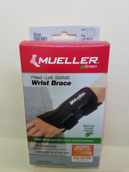 Mueller Wrist Brace Left SM/MD green