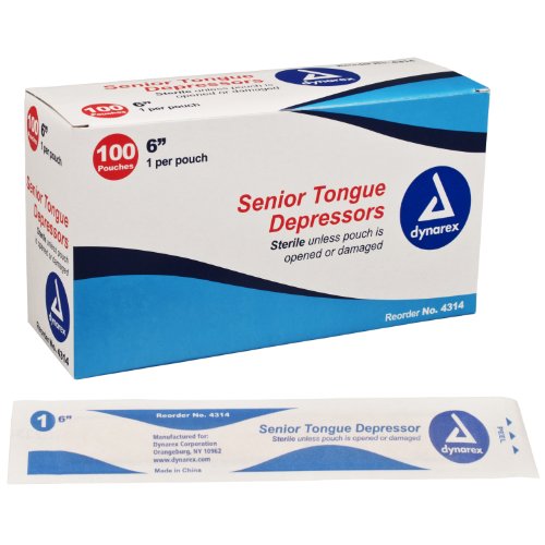 Senior Tongue Depressors, Sterile - 6", Wood 100/pk