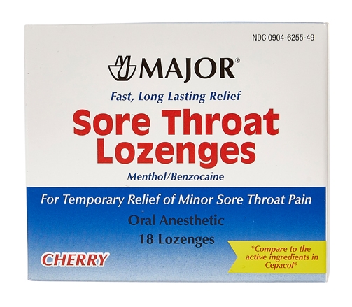 SORE THROAT LOZENGE 18CT MAJOR