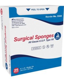 Gauze Sponge Sterile 4x4 12 ply (25 pack of 2) Dynarex 3343