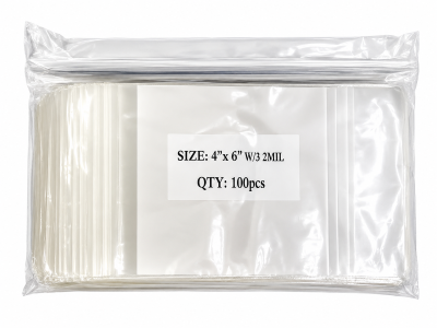 Zip lock bags white block 4 x 6 100/pk