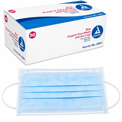 Face Mask - with Ear Loop, Blue, 50CT