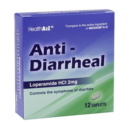 A2Z 12CT ANTI-DIARRHEAL LOPERAMIDE 2MG CAPLETS (COMARE TO IMMODIUMA-D) OTC