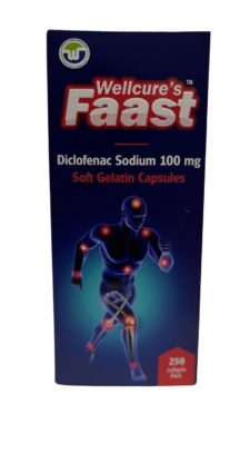 Wellcure's Faast Diclofenac 100mg x 250ct soft gels