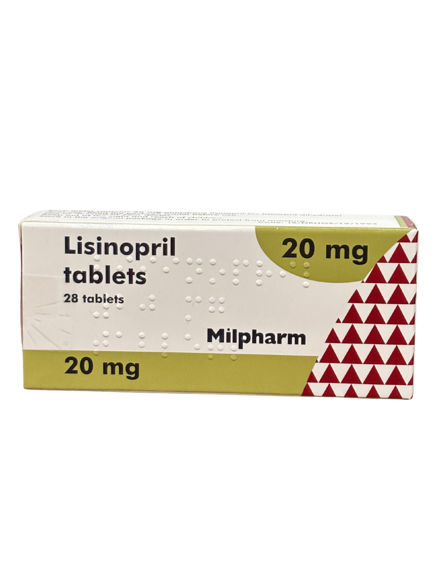 Lisinopril 20mg x 28CT UK Generics August/2026