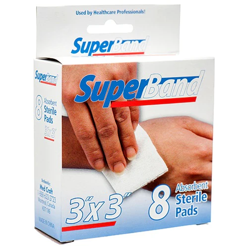 Sterile Gauze Pads Superband 3x3 8ct