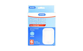 NUVALU DRESSING ADHESIVE BANDAGE 3IN X 4IN 6PC