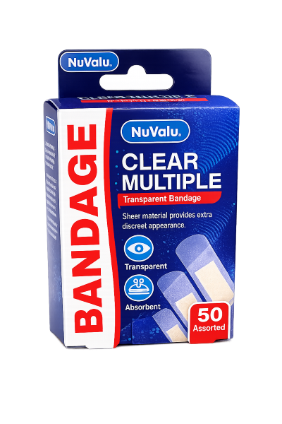 NUVALU BANDAGE CLEAR 50PC ASST