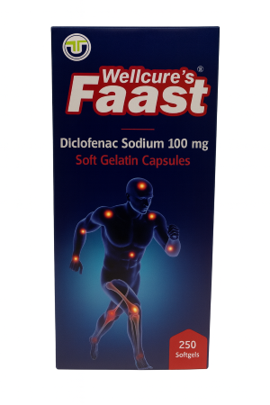 Wellcure's Faast Diclofenac 100mg x 250ct soft gels