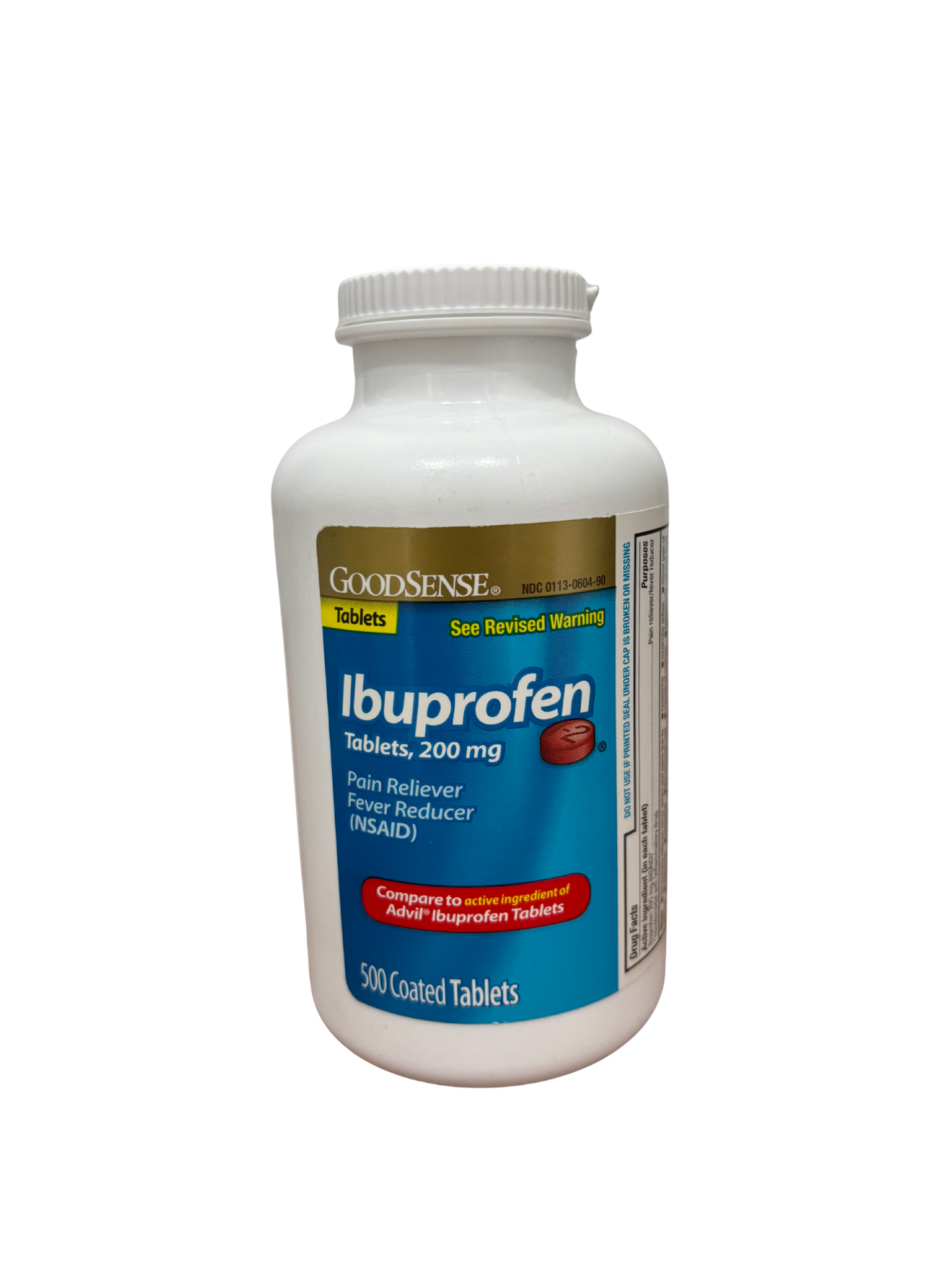 GoodSense 200 mg Ibuprofen Tablets, Fever Reducer and Pain Relief 500CT