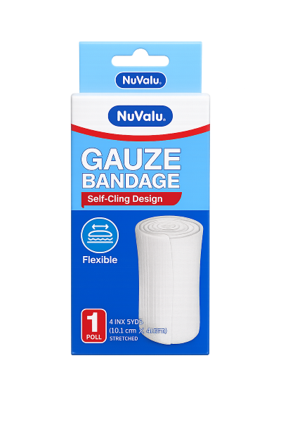 NUVALU GAUZE BANDAGE 4IN X 4.5YDS