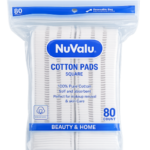 NUVALU COSMETIC PADS 80CT SQUARE