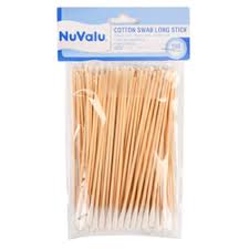 NUVALU COTTON SWABS LONG STICK 5.5" 100PC
