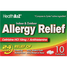 HEALTHA2Z INDOOR-OUTDOOR ALLERGY RELIEF 10 TABLETS