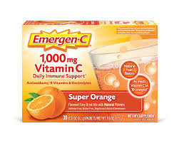 Emergen-C 1000mg Vitamin C Powder for Daily Immune Support Caffeine Free Super Orange 30CT