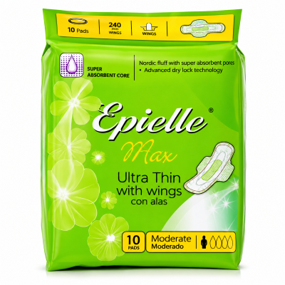 EPIELLE MAXI W/WINGS ULTRA THIN MODERATE 10 CT