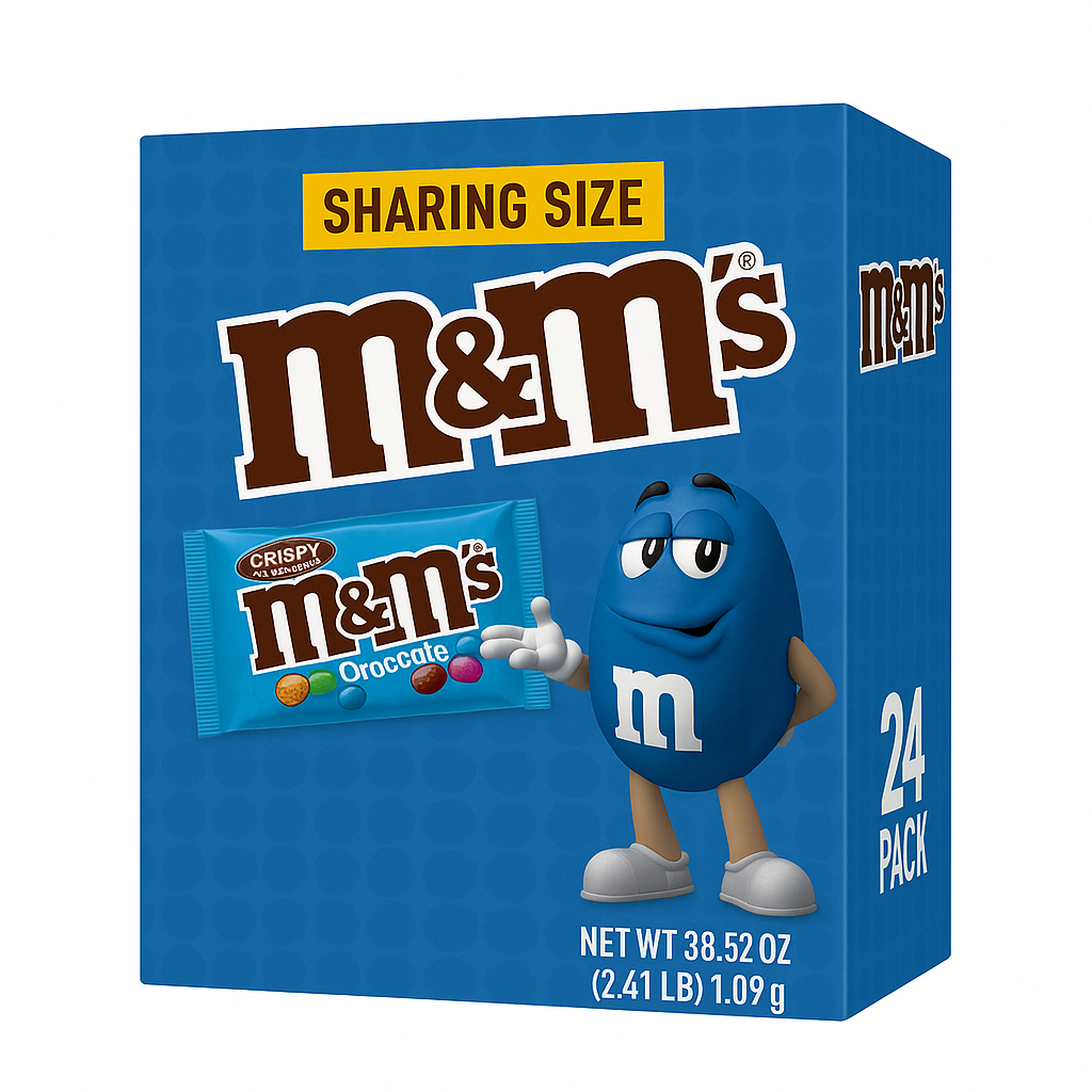 M&M Chocolate Candies- Crispy Pieces & Milk Chocolate 24/36gm