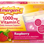 Emergen-C 1000mg Vitamin C Powder for Daily Immune Support Caffeine Free Raspberry 30CT